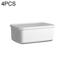 4 PCS Refrigerator Square Fruit Vegetable Fresh-keeping Box with Lid Multi-grain Sealed Storage Box, Size:Medium(White)