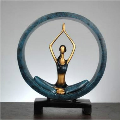 Modern Abstract Art Resin Yoga Pose Statue Yoga Studio Decorations(Worship)