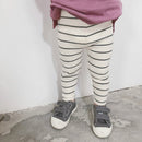 Stripe Style Base Girls Leggings Baby Clothes Cotton Leggings, Size:90cm(Beige)
