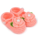 Handmade First Walkers Newborn Baby Infant Crochet Knit Toddler Shoes(Skin Pink)