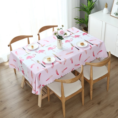 Printinging Coffee Dining Table Cloth PVC Waterproof Oilproof Anti-scalding Tablecloth, Size:140x140cm Square Table(Flamingo)
