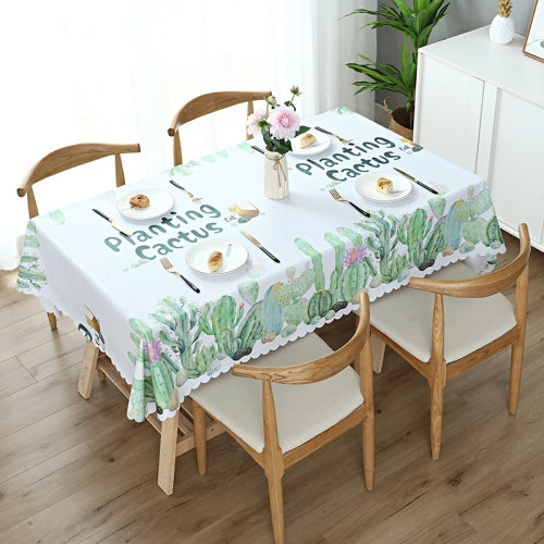 Printinging Coffee Dining Table Cloth PVC Waterproof Oilproof Anti-scalding Tablecloth, Size:120x180cm Dining Table(Cactus)