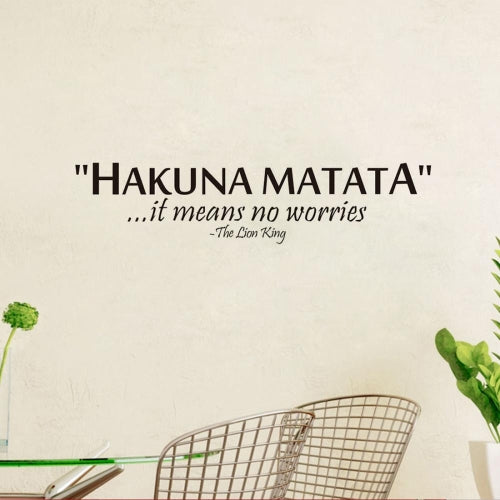 Hakuna Matata English Letter Home Decorative Declas Removable Vinyl Wall Art Stickers