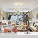 2 PCS Tooarts Bronze Statuette Modern Dance Home Decor Figurines Art Gift