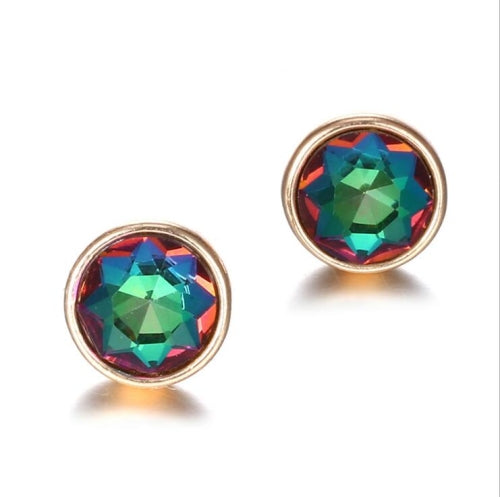 3 PCS Rhinestones Geometric Stud Earrings Gifts for Women, Metal Color:Mix color