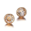 3 PCS Rhinestones Geometric Stud Earrings Gifts for Women, Metal Color:Champagne