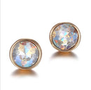 3 PCS Rhinestones Geometric Stud Earrings Gifts for Women, Metal Color:gold with white