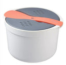 Kitchenware Microwave Oven Utensils Rrice Cooker Heating Steamer Pot Steamed Rice Box(Bright Orange)