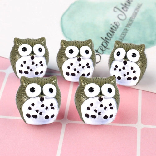 10 PCS Owl Mini Micro Landscape Decoration Resin Crafts DIY Landscape Ornaments(Gray)