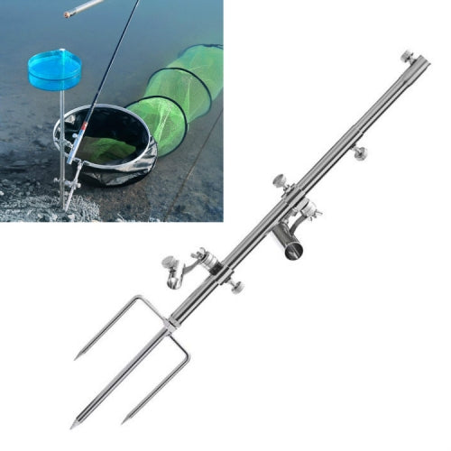 Stainless Steel Multi-function Wild Fishing Ground Insertion Bracket Fishing Bracket, Style:Three in One Multifunctional Plug