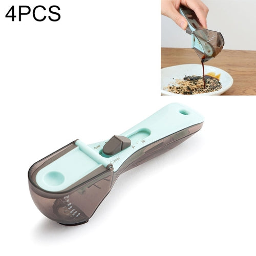 4 PCS Kitchen Tool Plastic Measuring Spoon Adjustable Baking Tool Measuring Spoon, Specification:Small(Light Blue)
