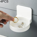 4 PCS Bathroom Wall-mounted Racks Toiletries Storage Rack(White)