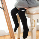 Spring Knitted Combed Cotton Bow Children Thigh Stocks, Size:M(Black)