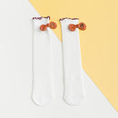 Autumn And Winter Girls Pile Socks Stocking Bow Children High Knee Socks(White)