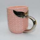 Electroplating Mermaid Fish Tail Ceramic Mug Milk Coffee Tea Gift(Pink and Silver)