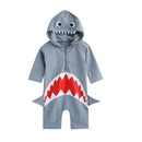 Blue Animal Sharks Swimsuit Baby Kid Bathing Suit Uv Protection Suit, Size:S(BLUE)
