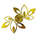 Flower Art Modern Design DIY Removable 3D Crystal Mirror Wall Clock Wall Sticker Living Room Bedroom Decor(Gold)