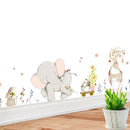 Cartoon Elephant Pull Cart Bedroom Living Room Removable Home Wall Sticker