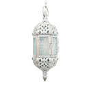 Retro Creative Wrought Iron Candle Holder Garden Hanging Hanging Wind Lamp Romantic Wedding Decorations(White)