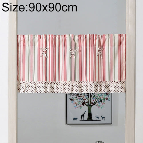 Modern Half Coffee Curtain Kitchen Dust-proof Curtain Door Curtains, Size:90 x 90cm, Processing:Rod Pocket (Without Rod)(Pink+Grey)