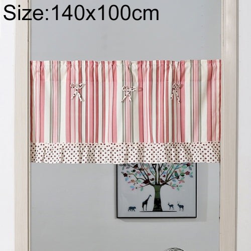 Modern Half Coffee Curtain Kitchen Dust-proof Curtain Door Curtains, Size:140cm x 100cm, Processing:Rod Pocket (Without Rod)(Pink+Grey)
