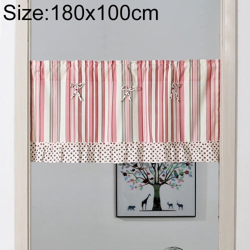 Modern Half Coffee Curtain Kitchen Dust-proof Curtain Door Curtains, Size:180x100cm, Processing:Rod Pocket (Without Rod)(Pink+Grey)