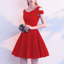 Summer Slim Party Banquet Dress Birthday Party Dress, Size:XS(Red)