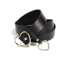 2 PCS PU Imitation Leather Heart-shaped Alloy Buckle Fine Belt with Heart-shaped Ornaments(White Buckle)