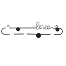 Wrought Iron Love Letter Decoration Hook Rack Living Room Wall Key Coat Metal Hook, Size:Large(Black)