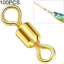 100 PCS Fishing Tackle Supplies Zimu Swivel Gold-plated Swivel Fishing Accessories, Specification: Length 1.1cm(Gold)