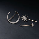 Star Moon Rhinestone Hair Clip Fashion Hair Accessories(3 pcs/set)