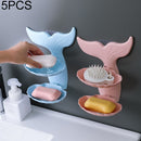 5 PCS Bathroom Punch-free Double-layer Soap Box Without Trace Wall Hanging Drain Soap Holder, Random Color Delivery