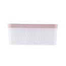 Kitchen Double Layer Vegetable Drain Basket Household Refrigerator Storage Box with Lid, Style:Rectangle