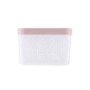 Kitchen Double Layer Vegetable Drain Basket Household Refrigerator Storage Box with Lid, Style:Square