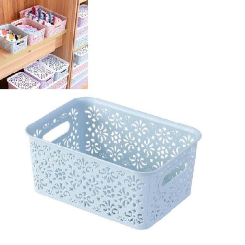 L 34x23x10cm Desktop Skin Care Products Storage Rack Underwear Storage Plastic Box(Blue)