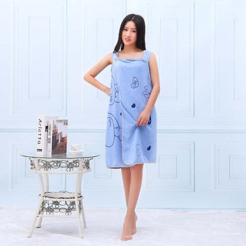 Bath Towels Fashion Lady Wearable Fast Drying Magic Bath Towel Beach Spa Bathrobes Bath Skirt(blue)