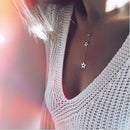 Women Fashion Jewelry Bohemian Ethnic Long Tassel Gold Star Pendant Personality Necklaces(Silver)