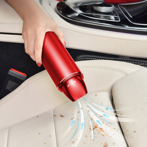 Car Vacuum Cleaner Wireless Charging Home Car Dual-purpose Powerful Small Hand-held Vacuum Cleaner With Safety Hammer(Red)