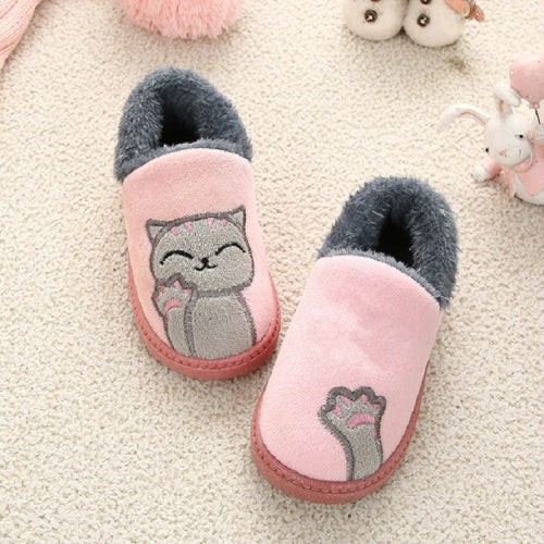 Male Female Baby Slippers Kids Home Slippers Children Soft Flats, Size:29Yards(Pink)