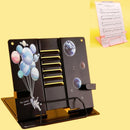 2 PCS Student Reading Bookshelf Collapsible Book Stand Desktop Bookshelf(Black)