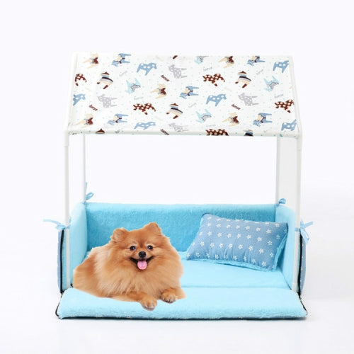 CWH011 Washable Home Shape Dog Bed Tent Dog Kennel Pet Removable Cozy House(Blue)
