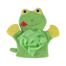Cartoon Children Double-sided Bath Towel Thickened Bathing Gloves(Green Frog)