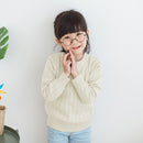 130cm Rabbit Down Fabric Bottoming Shirt Knit Sweater for Children(White Gray)