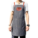 Denim Forest Pattern Apron Drawing Hairdress Overalls(Gray)