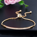 Adjustable Exquisite Hand Jewelry Micro-inlaid Zircon Shiny Single Row Curved Aracelet(yellow gold)