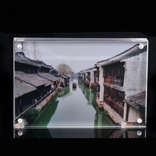Magnetic Acrylic Transparent Rectangle Photo Frame Creative Birthday Photo Frame, Size:102x153mm