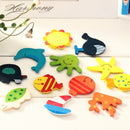 20 PCS Cartoon Wooden Magnetic Refrigerator Stickers, Style Random Delivery