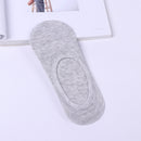 Spring And Summer Silicone Non-Slip Light Mouth Solid Color Ladies Invisible Sailboat Socks(Grey)
