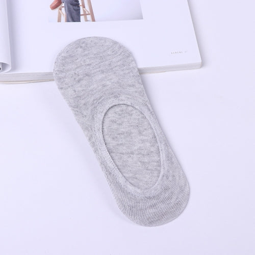 Spring And Summer Silicone Non-Slip Light Mouth Solid Color Ladies Invisible Sailboat Socks(Grey)