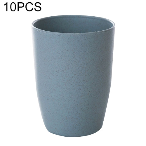 10 PCS Wheat Straw Mouthwash Cup Couple Creative Toothbrush Cup, Capacity:301-400ml(Blue)